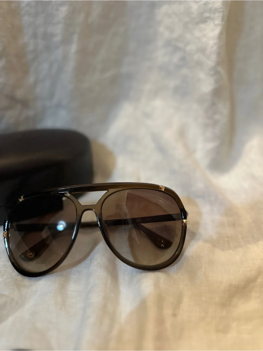 Michael Kors Brown and Gold with Brown Gradient Lenses Aviator Sunglasses